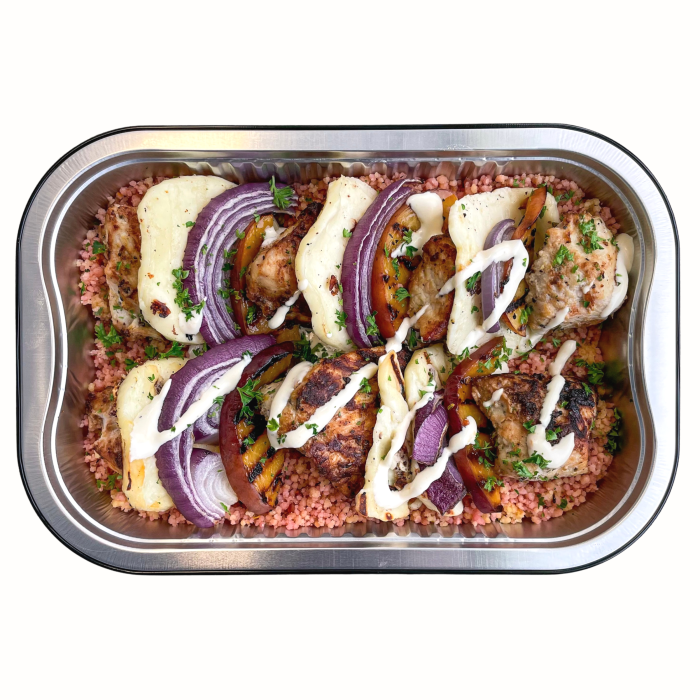 Dinde Pêches Halloumi
